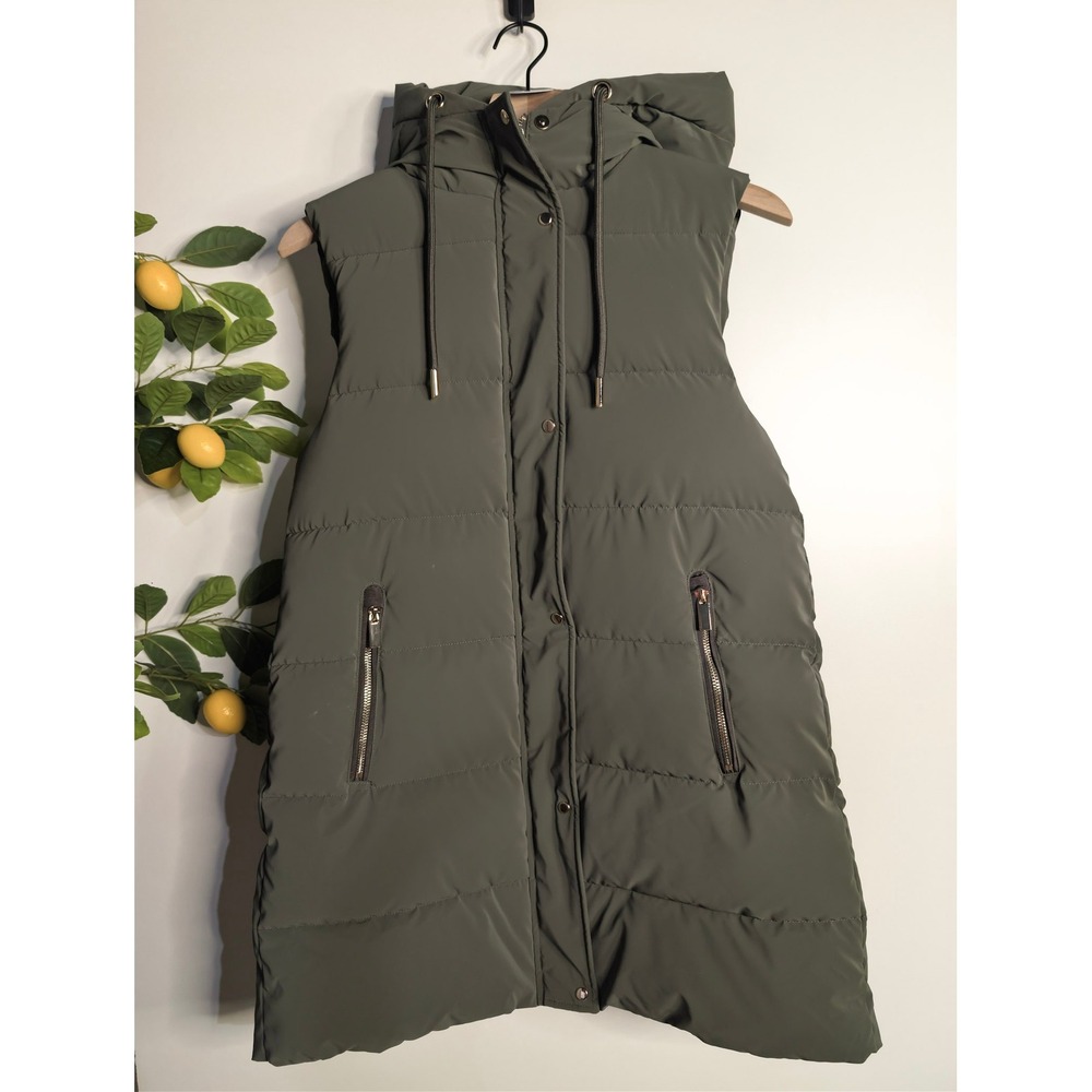 Zara Olive Green Puffer Vest